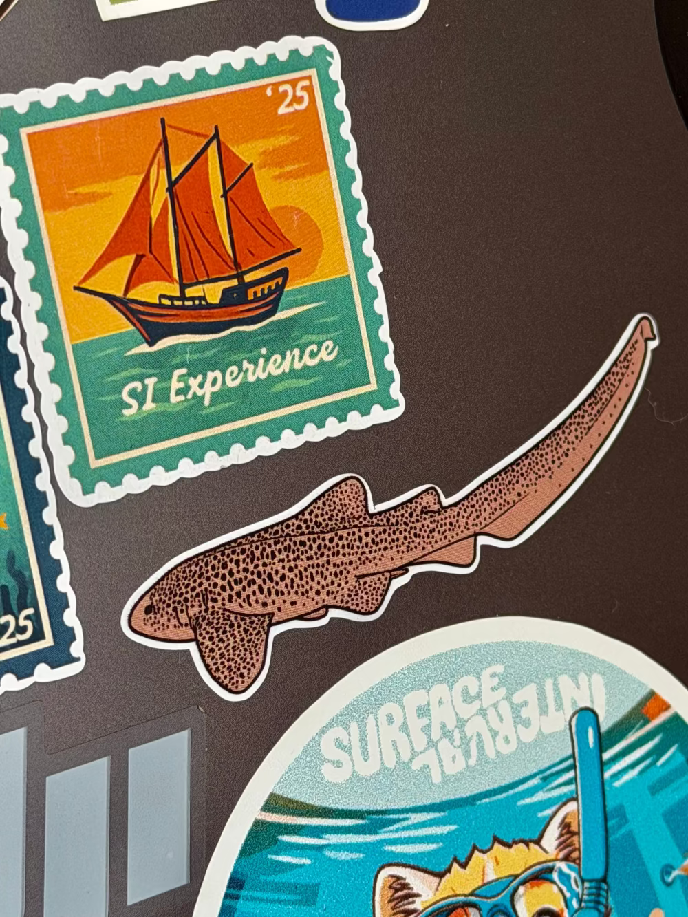 Sharks & Rays Sticker Sheet Pack ocean stickers on laptop Surface Interval