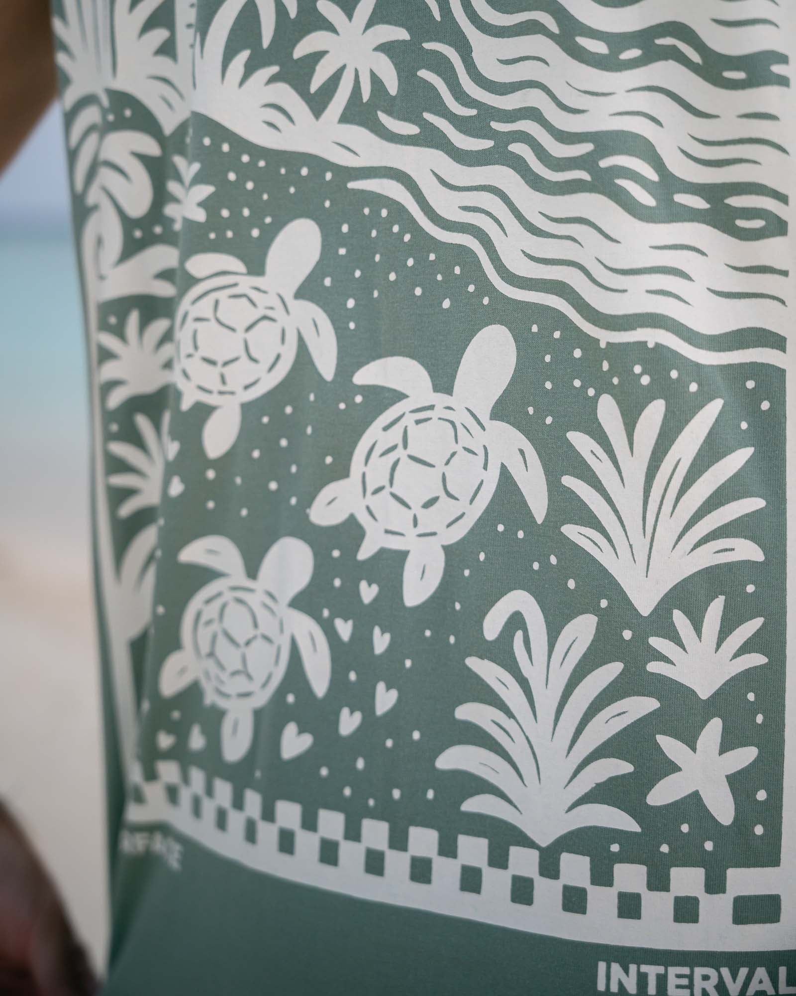 Slow Living Tank Top close up of the tank top