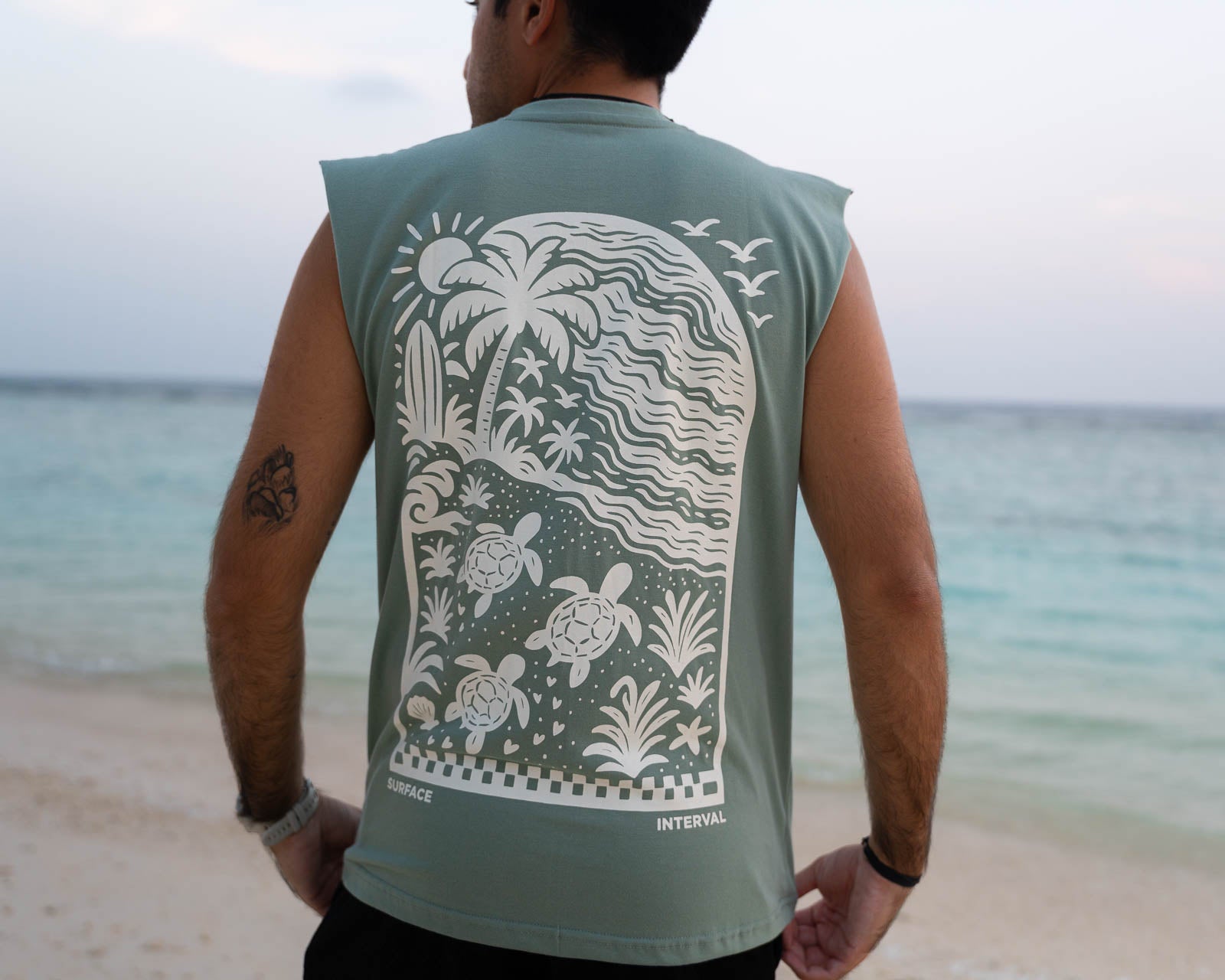 Unisex fit Slow Living Tank Top back 