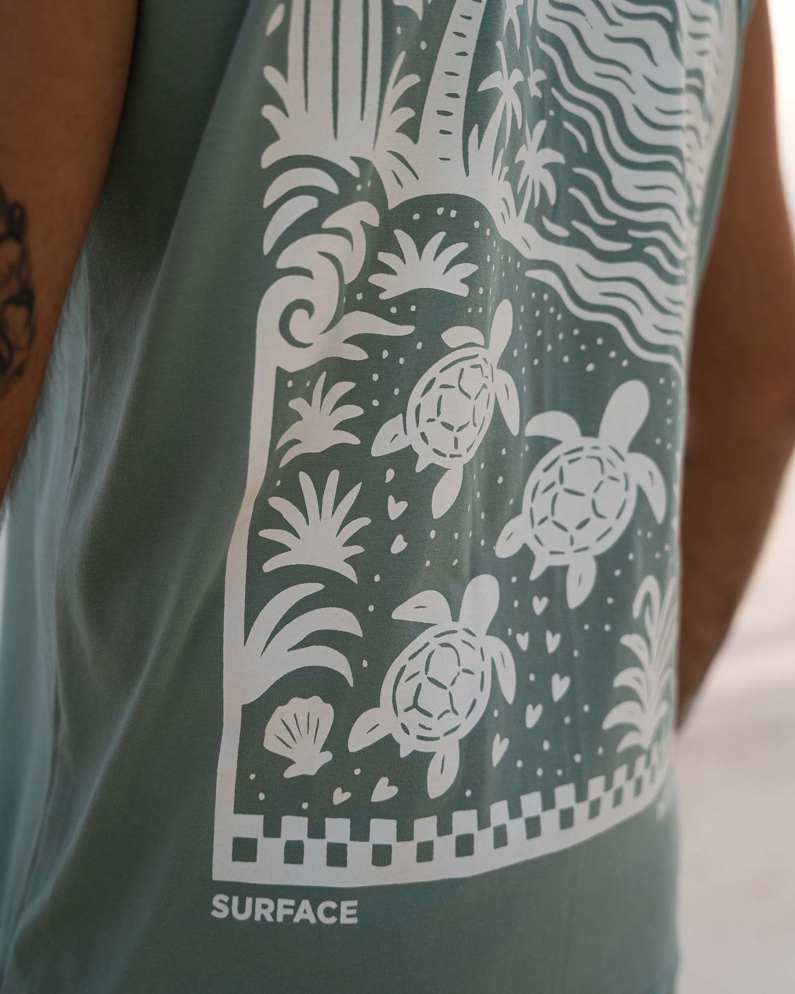 Unisex fit Slow Living Tank Top close up