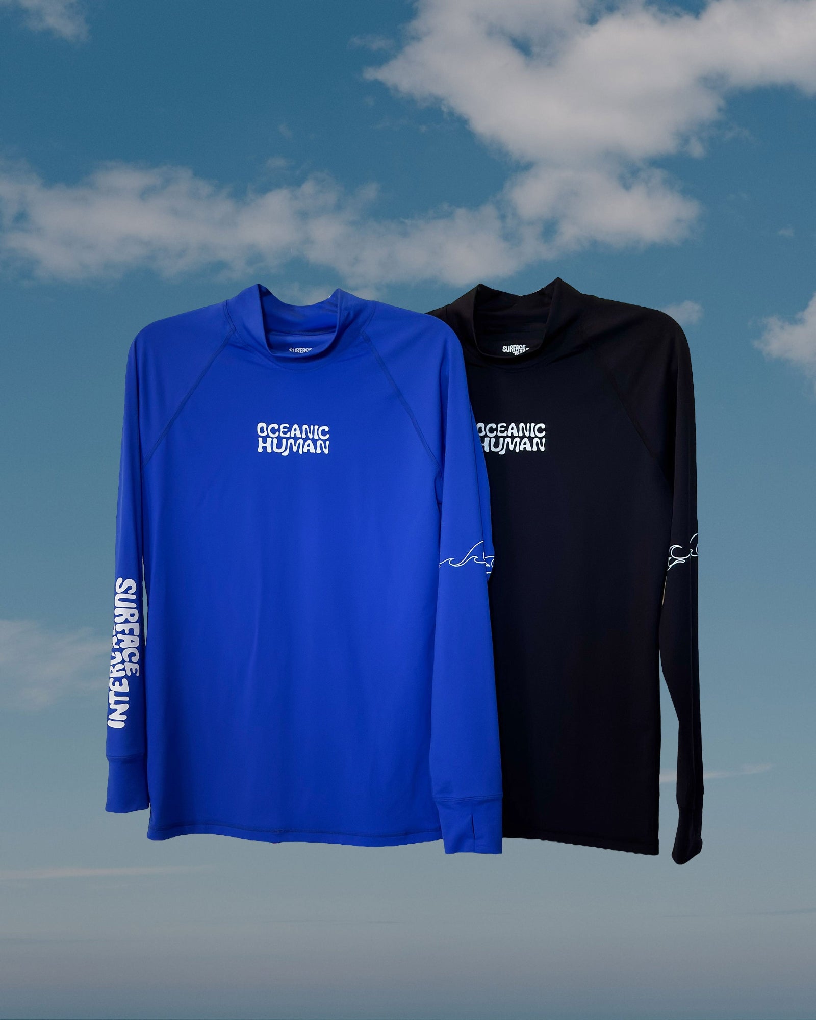 Oceanic Human Rashguard 2.0 by Surface Interval made from recycled ocean plastic with UV protection for diving, surfing and swimming